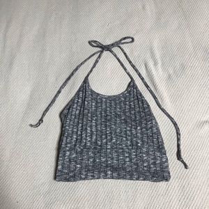 Ribbed Cropped Halter Top